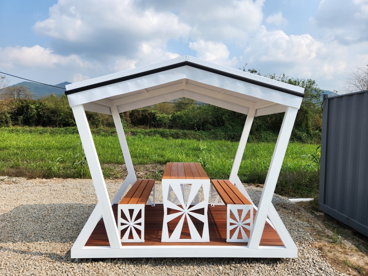 연산, 모던 파고라 납품